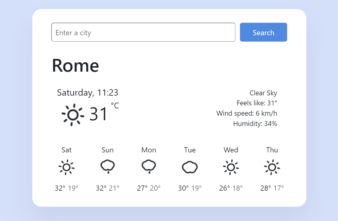 react weather app